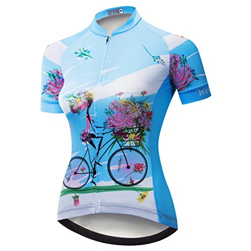 weimostar Maillot de ciclismo de las Mujeres de la Bicicleta de Montaña Jersey Camisetas de manga Corta de la Carretera de la Bicicleta, Mujer, 18 (Reino Unido), M