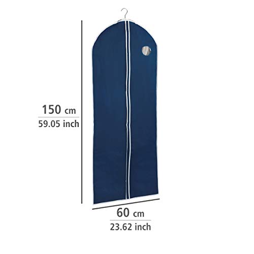 Wenko Air Velo Bolsa Protectora de Ropa Transpirable, Polipropileno, Azul, 150x60x3 cm
