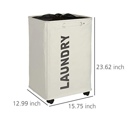 Wenko Quadro Pongotodo Saco para La Ropa Sucia 79 L, Poliéster, Beige, 33x40x60 cm