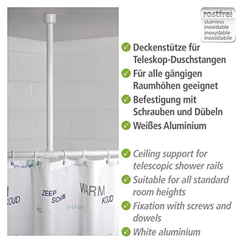 Wenko Soporte Barra, Aluminio, Blanco, 57x3x3 cm