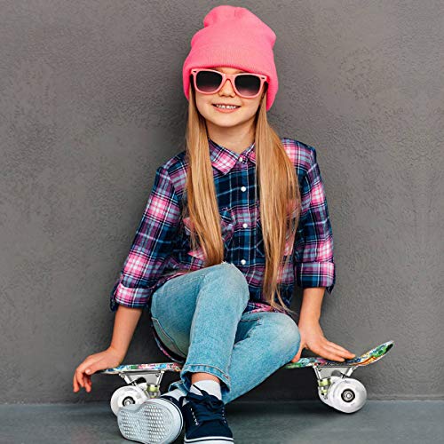 WeSkate Mini Cruiser Skateboard Retro Full Board 22 "55cm Vintage Skateboard con borde de plástico Cruiser Board con PU Flash Wheel Bearing ABEC-7 para adultos, niños, niñas