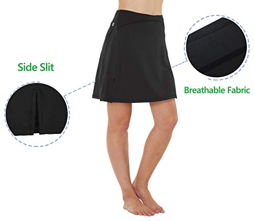 Westkun Falda de Golf Tenis Skort Mujer Negra Negra Pantalón Ropa Padel Running Corta Moda Deportivas Short(Negro,XL)