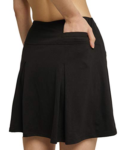 Westkun Falda de Golf Tenis y Deportiva Informal para Mujer Skort con Bolsillos y Pantalones Cortos Moda y Comodo(Negro,XS)
