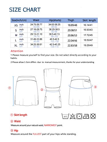 Westkun Falda de Golf Tenis y Deportiva Informal para Mujer Skort con Bolsillos y Pantalones Cortos Moda y Comodo(Negro,XS)
