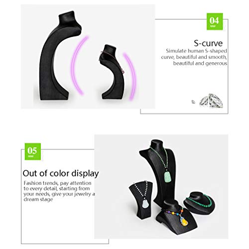 WHJ@ Expositor de Collares,Busto Expositor,Tela de Seda tailandesa, Molde de Resina, Curva en S, Mano de Obra Fina, Varios tamaños