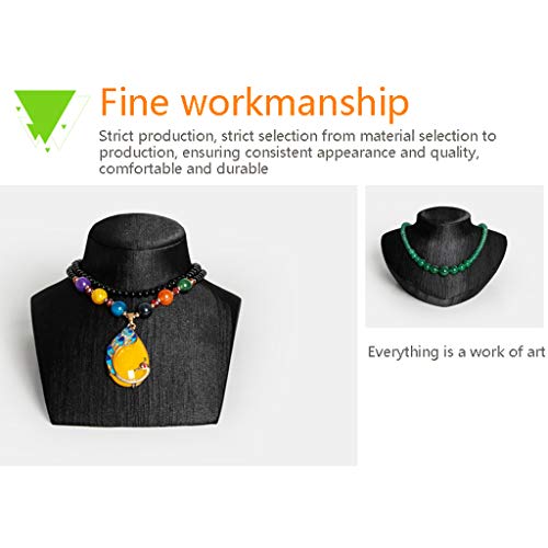 WHJ@ Expositor de Collares,Busto Expositor,Tela de Seda tailandesa, Molde de Resina, Curva en S, Mano de Obra Fina, Varios tamaños