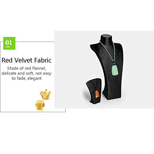 WHJ@ Expositor de Collares,Busto Expositor,Tela de Seda tailandesa, Molde de Resina, Curva en S, Mano de Obra Fina, Varios tamaños