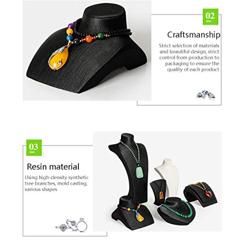 WHJ@ Expositor de Collares,Busto Expositor,Tela de Seda tailandesa, Molde de Resina, Curva en S, Mano de Obra Fina, Varios tamaños