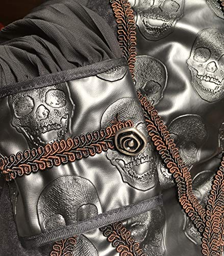 Wilbers & Wilbers Chaqueta de pirata, chaleco, blusa, calaveras, accesorio para disfraz, para mujer, pirata, novia, carnaval, Halloween, talla: 44