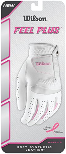 Wilson, Guante de golf para mujer, Talla M, Mano izquierda, LLH, Blanco, Feel Plus, WGJA00770M