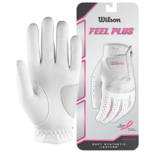 Wilson, Guante de golf para mujer, Talla S, Mano izquierda, LLH, Blanco, Feel Plus, WGJA00770S