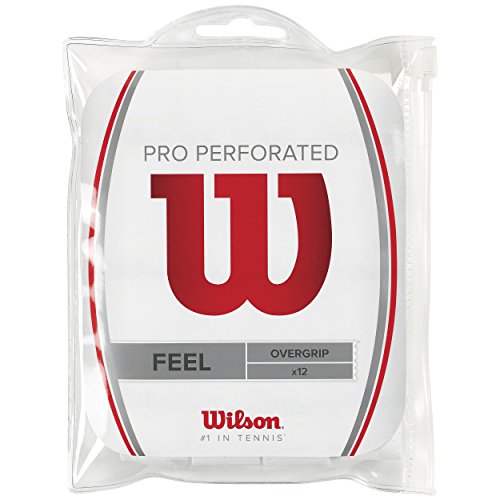 Wilson Pro Overgrip Perforated Overgrips Raqueta-Unisex, Blanco, NS