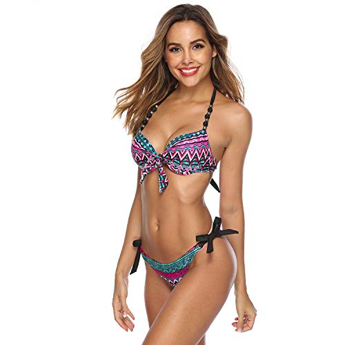 WinCret Bikinis Mujer 2020 Push Up - Conjuntos de Bikini para Mujer con Abalorios - Sexy Trajes de Baño con Vendaje de Cabestro