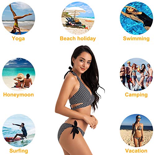 WIN.MAX Bikinis Mujer 2019,Bikinis Mujer 2019 Brasileños,Bikini Push Up con Relleno,Bañadores de Mujer,Playa de Verano Bañador,Bikini Talla Grande,Ideal para Nadar,Vacaciones(Negro, EU34-36)
