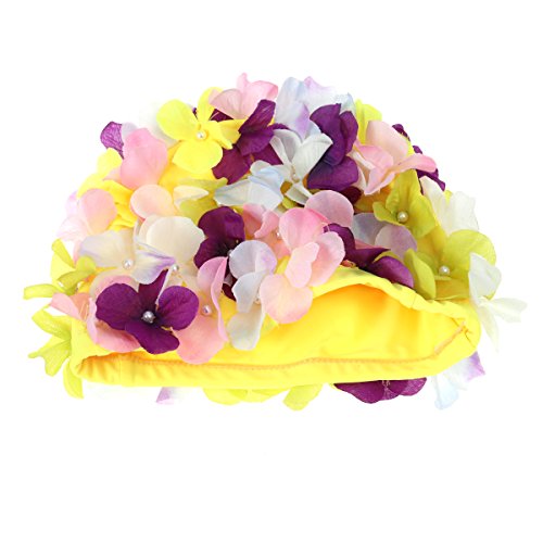 WINOMO Casquillo nadada flor pétalo natación con estilo sombrero de baño para mujeres (coloridas)