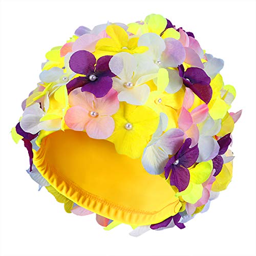 WINOMO Casquillo nadada flor pétalo natación con estilo sombrero de baño para mujeres (coloridas)