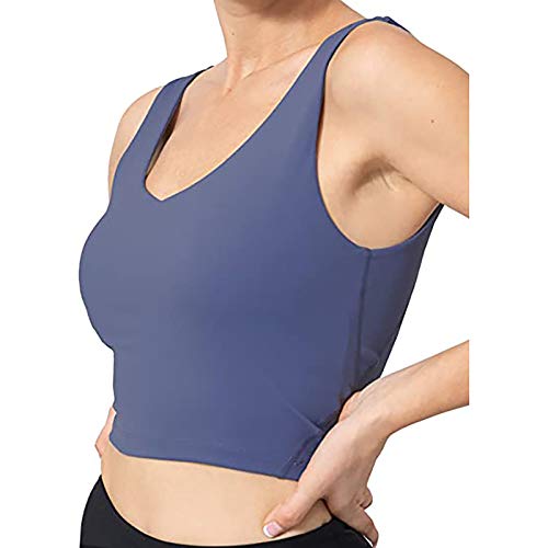 wintom Mujer Chaleco sin Mangas Casual Señoras Pecho Almohadilla Movimiento Blusa,Fitness Top Yoga para Mujer Camisetas Manga Larga Hombre Corset Top Blusas de Fiesta