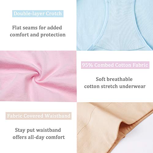 wirarpa Braguitas Culotte Algodón para Mujer Bragas de Cintura Alta Cómodo Multicolor Pack de 4 Talla XL