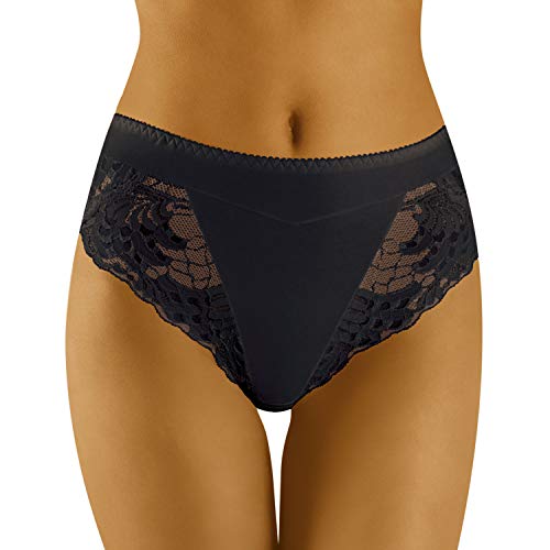 Wolbar Braguita con Encaje para Mujeres WB408, Negro,2XL