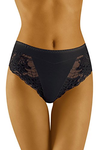 Wolbar Braguita con Encaje para Mujeres WB408, Negro,2XL