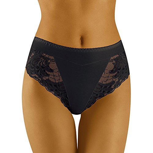 Wolbar Braguita con Encaje para Mujeres WB408, Negro,2XL