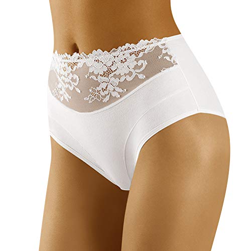 Wolbar Braguita con Encaje para Mujeres WB415, Blanco,2XL