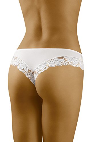 Wolbar Elegante Tanga de Microfibra WB09, S, Blanco