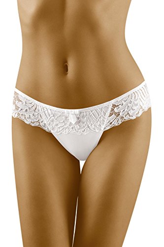 Wolbar Elegante Tanga de Microfibra WB09, S, Blanco