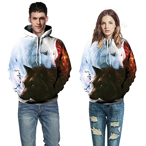 Wolf 3D Impreso Hombres Sudaderas Sudaderas Sudaderas Chaquetas de Chico, Suéter de Calidad Animal Tracksuits Streetwear Salir Escudo M Color de Imagen