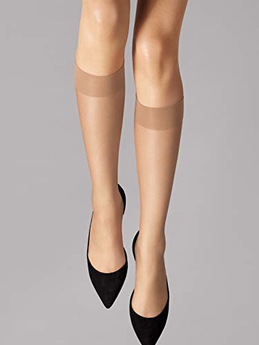 Wolford Nude 8 Knee-Highs Ceñidos, 7 DEN, Beige (Fairly Light 4738), S para Mujer