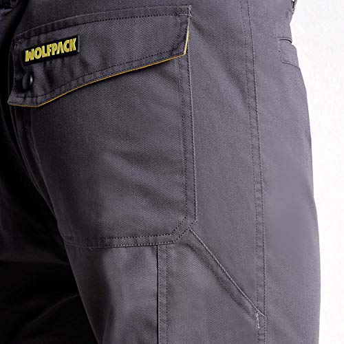 Wolfpack 15017090 - Pantalon de trabajo Gris/Negro, Talla 42/44 M