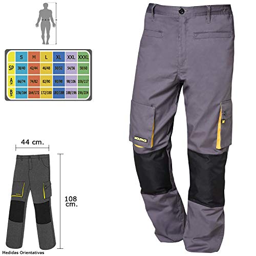 Wolfpack 15017100 - Pantalon de trabajo Gris/Negro, Talla 46/48 L