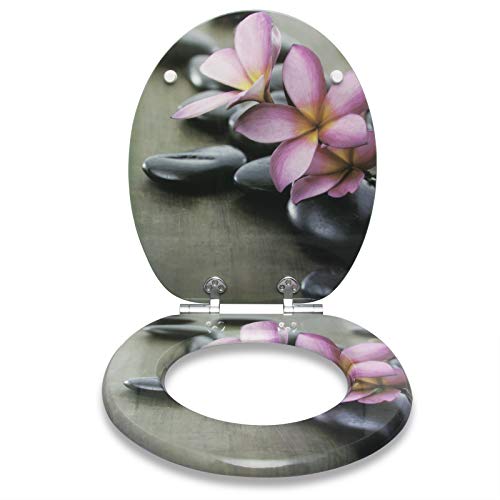 WOLTU WC Asiento para Inodoro, Tapa y Asiento para Inodoro con Cierre Suave Fácil Instalación MDF WS2635