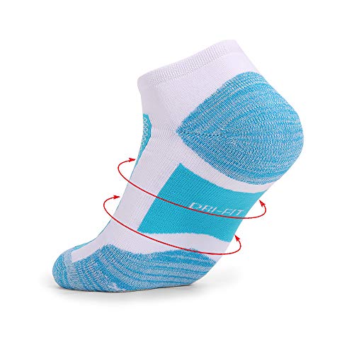 Wonewin 3 Pares Calcetines Running Para Hombre Mujer - Deporte Calcetines Cortos de Algodón Con Amortiguación Respirable Running Ciclismo (Azul, XL)