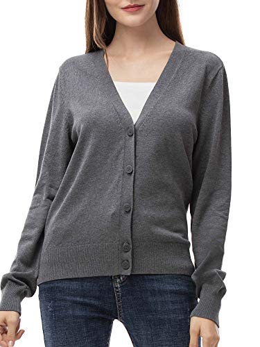 Woolen Bloom Cardigan Mujer Rebeca Blusa Manga Larga Cárdigan Chaqueta de Punto Cardigans Mujer Básico con Botones V Cuello Jerseys Primavera Verano Otoño Sueter