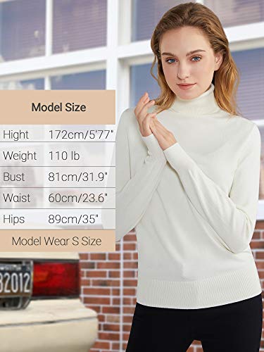 Woolen Bloom Jersey Mujer Cuello Tortuga Suéter Camiseta Manga Larga Camisa Invierno Jersey Basico Suelto Sudadera de Punto Tops Pull-Over Suéter Mujer Primavera Otoño