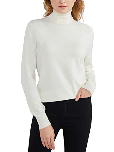 Woolen Bloom Jersey Mujer Cuello Tortuga Suéter Camiseta Manga Larga Camisa Invierno Jersey Basico Suelto Sudadera de Punto Tops Pull-Over Suéter Mujer Primavera Otoño