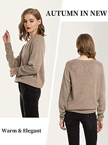 Woolen Bloom Jersey Punto Mujer Básico V Cuello Camisas Manga Larga Chaqueta de Punto Sueter Mujer Jerseys Primavera Verano Otoño Suéter