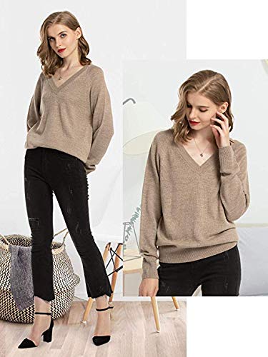 Woolen Bloom Jersey Punto Mujer Básico V Cuello Camisas Manga Larga Chaqueta de Punto Sueter Mujer Jerseys Primavera Verano Otoño Suéter