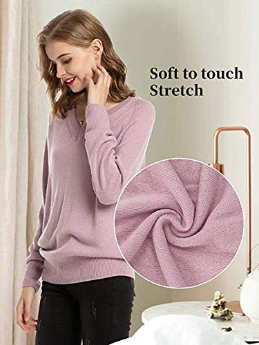 Woolen Bloom Jersey Punto Mujer Básico V Cuello Camisas Manga Larga Chaqueta de Punto Sueter Mujer Jerseys Primavera Verano Otoño Suéter