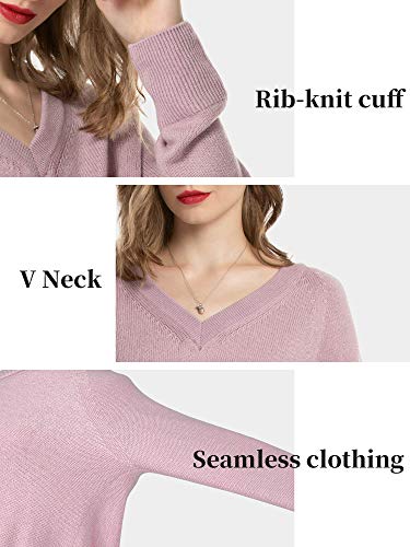 Woolen Bloom Jersey Punto Mujer Básico V Cuello Camisas Manga Larga Chaqueta de Punto Sueter Mujer Jerseys Primavera Verano Otoño Suéter