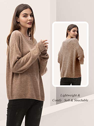 Woolen Bloom Jersey Punto Mujer Invierno Jersey Rayas Camiseta Manga Larga Sueter Basico Suelto Jerseys Camisa Tops Pull-Over Suéter Mujer Primavera Otoño