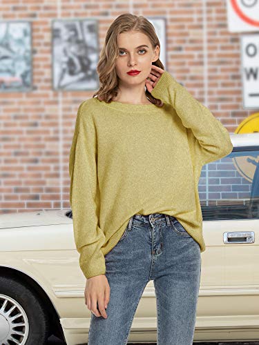 Woolen Bloom Manga Larga Sueter Invierno Sueter Mujer 2019 Jersey Elegante Blanco Azul Rayas Jerseys Punto Blanco Suelta y Cómoda Amarillo