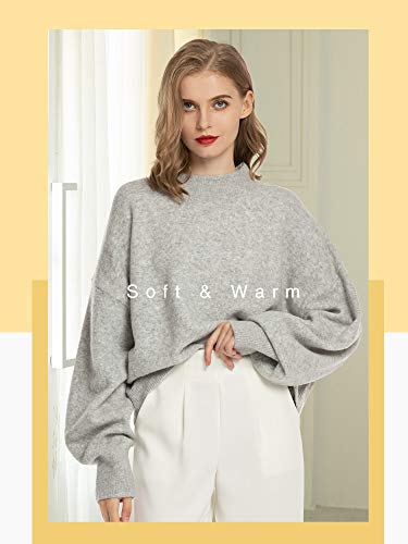 Woolen Bloom Sueter Mujer 2019 Jersey Elegante Jerseys Punto Gris Suelta y Cómoda Sudadera Chaqueta de Punto Mujer para Navidad
