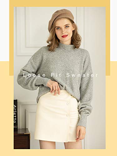 Woolen Bloom Sueter Mujer 2019 Jersey Elegante Jerseys Punto Gris Suelta y Cómoda Sudadera Chaqueta de Punto Mujer para Navidad