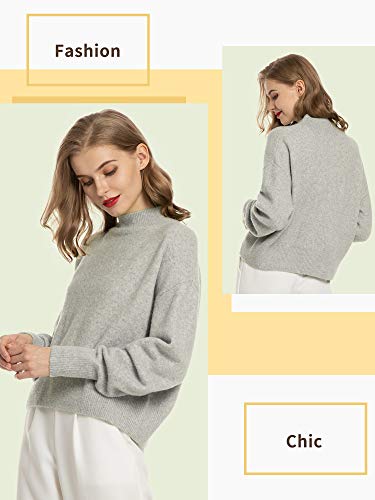 Woolen Bloom Sueter Mujer 2019 Jersey Elegante Jerseys Punto Gris Suelta y Cómoda Sudadera Chaqueta de Punto Mujer para Navidad