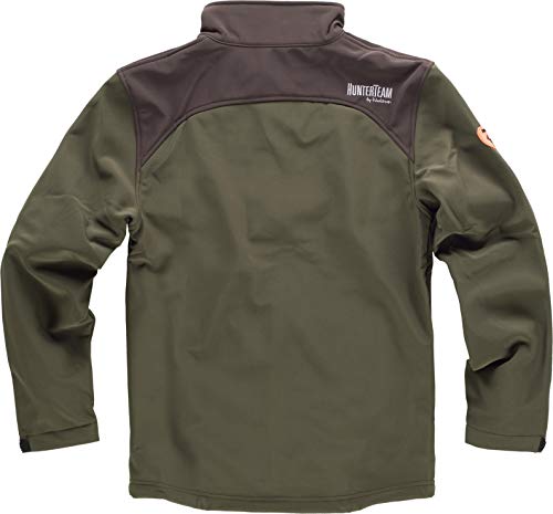 Work Team Cazadora workshell con dos bolsillos laterales, combinada. HOMBRE Verde Caza/Marron L