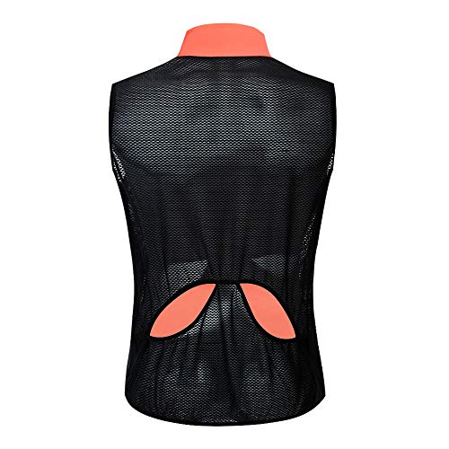 WOSAWE Chaleco de Ciclismo, Hombres Transpirable Sin Mangas Chaqueta de MTB Cortavientos Ropa de Bicicleta (Rosado XL)