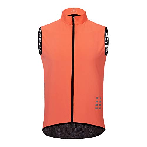 WOSAWE Chaleco de Ciclismo, Hombres Transpirable Sin Mangas Chaqueta de MTB Cortavientos Ropa de Bicicleta (Rosado XL)