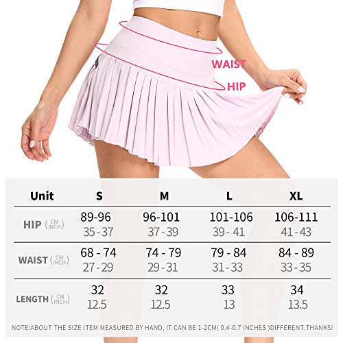 WOWENY Mujer Deportivo Corto Falda Plisada A-Line Mini Skorts de Tenis Golf con Bolsillos Interiores para Shorts,Vestido de Playa para Mujer (Morado, S)